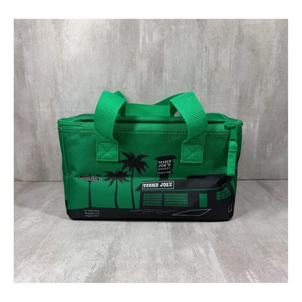 Trader Joe's Mini Insulated Bag Green 1.5 Gallon Cooler Lunch Tote SKU 78917
